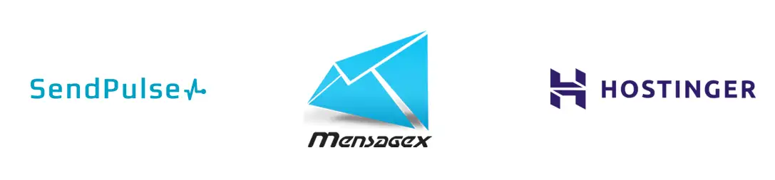 Plataformas de email marketing utilizadas pelo Estúdio Lepe: SendPulse, Mensagex e Hostinger